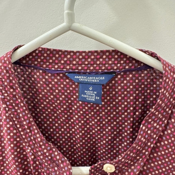American Eagle Polka Dot Shirt/Blouse - Picture 3 of 7